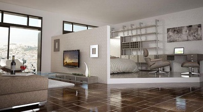 vita camera camera letto divano soggiorno mobilia modello marzo casa scaffalature tv 3d print model - Mito3D