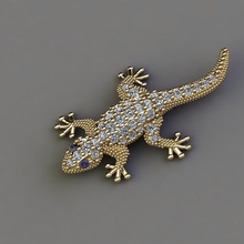 lizard jewelry diamond gold silver gem animals sterling platinum printable nature necklaces pendant fashion jewellery pendants 3d print model - Mito3D