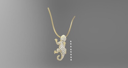 lizard pendant iguana jewelry natural colored pendants 3d print model - Mito3D