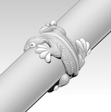 lizard rign drago, dinosauro, rettile gioielli anello donna ragazza argento stampabile gioiello la sterlina lucertola drago serpente dinosauro cnc dettagliate realistici solido anelli 3d print model - Mito3D