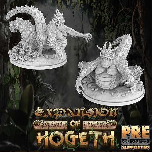 lizardfolk queen spawning base rpg dungeons dragons warhammer aos lustria monster spawn eggs frog giant creature beast ttrpg 28mm toad reptile serpent games toys board 3D print model - Mito3D