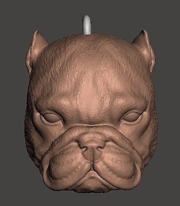 llavero exotique brute chien américain perro cabeza art sculptures 3D print model - Mito3D