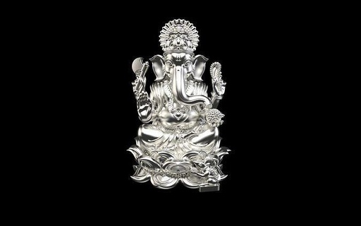 Kral Ganesh ji 3d heykel Sanat karakter yazdırılabilir zbrush cad dindar şekil Tanrı Hindu takı 3d print model - Mito3D