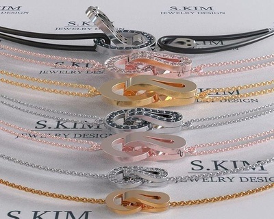 fechadura pulseiras correntes imprimível 3d modelo Projeto cnc moagem anel brinco jóia ouro prata pingente joalheria colar pulseira colares 3d print model - Mito3D