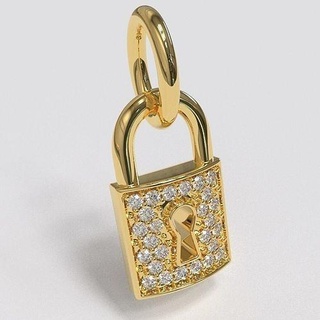 lock charm pendant jewelry jewellery pendants charms diamond diamonds gold silver printable jewel 3d print model - Mito3D
