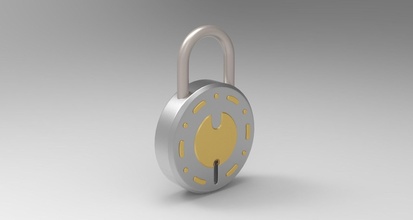 lock mockup model security chrome isolated steel 3d printable tool padlock safe conceptual technology safety protection games toys 3d print model - Mito3D