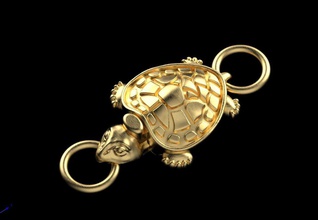lock turtle jewelry door gold silver chain carbine reptile other 3d print model - Mito3D
