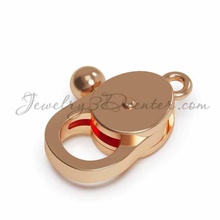 fermer clé zamok 3 chaîne Collier pendentif bracelet argent or Platina luxe mode bijoux 3d print model - Mito3D