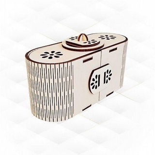 lockable gift box oval svg dxf files laser cut jewelry cutting design template drawing pattern engraving cnc vector model house decor 3d print model - Mito3D