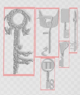 Locke chave key set Series joehill fechadura histórias quadrinhos netflix arte esculturas 3d print model - Mito3D