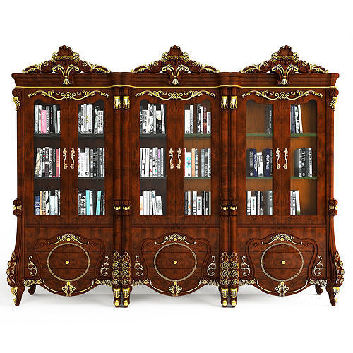 casier classique 2 meubles antique tapisserie bois élégant luxe rétro orné décoration conception ancien style traditionnel baroque art maison 3D print model - Mito3D