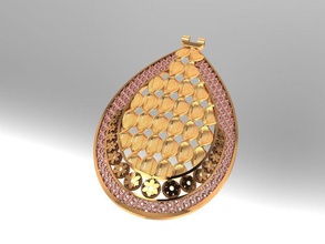 médaillon collier 36 bijoux or joyau 22k madalyon médailles pendentif imprimable de l'engagement la livre sterling brillant mode beauté bague en diamant d'argent pendentifs 3d print model - Mito3D