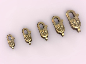 les verrous de bijoux chaînes bracelets 001 or la mode mariage d'argent vintage luxe verrouillage babochka neclace chaîne le bracelet chans des colliers imprimable fleur lis vintag 3d print model - Mito3D