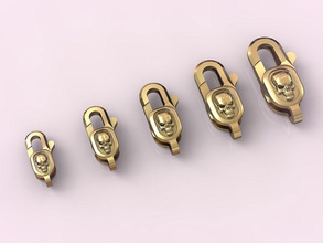 los bloqueos de la joyería las cadenas pulseras 008 bloqueo oro plata imprimible babochka cadena el cráneo pulsera esqueleto collar collares moda 3d modelo hombre 3d print model - Mito3D