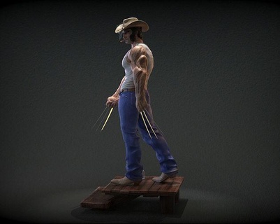 logan maravilla logan glotón lobezno personaje superhéroe estatuto historietas X Men marvelstudios Arte esculturas 3d print model - Mito3D