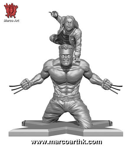 logan büste stl datei marcoart xmen wunder zahl vielfraß spiele spielzeuge 3D print model - Mito3D