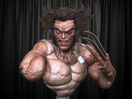 Logan büst stl 3d Yazdır Wolverine hayret çizgi roman x Men Sanat heykeller 3d print model - Mito3D