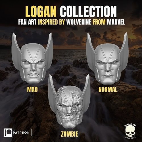 logan collezione azione figure fan arte ghiottone meraviglia leggende figura mezco casco militare i fumetti uomini Uomini Vendicatori uomo Ragno magnete Giochi giocattoli 3D print model - Mito3D