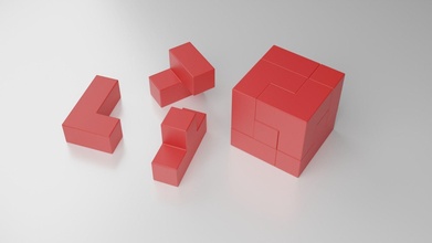 logik würfel puzzle 3dprint 3dpuzzle hobby diy geometrisch 3d quadrat 3dcube 3d print model - Mito3D