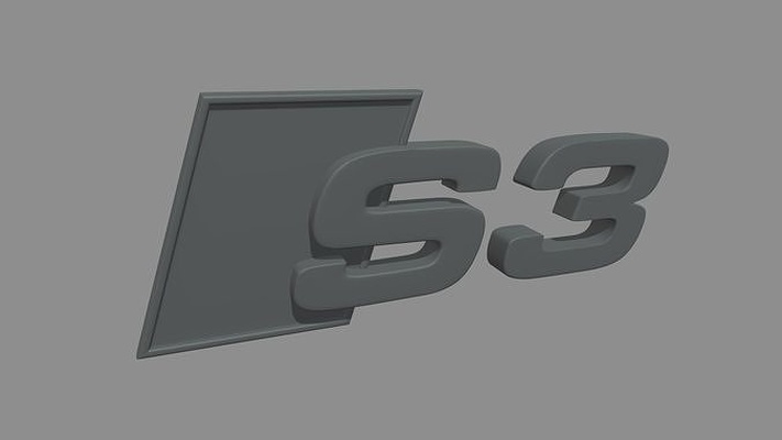 logo audi s3 rs3 duvar siluet parşömen dekorasyon stil araba spor işaret 2d süs dekoru iç deko araç ev tipografi sanat işaretler logolar 3d print model - Mito3D