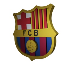 logo fc barselona yazdır messi futbol spor amblem sembol tasarım stadyum lig kalkan hobi kendin yap 3d print model - Mito3D