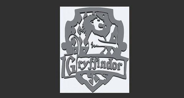 logotipo grifinória casa Hogwarts Admirador arte harrypotter Magia pelicula livro JK Rowling fantasia modelado modelagem produtos Projeto brinquedos esculturas 3d print model - Mito3D