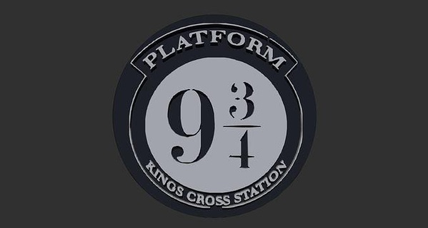 logo plataforma 9 34 platform fanart plataforma9 çeyrek Harrypotter pelikula kitap JK Rowling büyü ekspres Hogwarts fantazi Modelado ürün oyuncaklar digital3d zbrush Sanat heykeller 3d print model - Mito3D