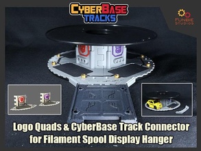 logo quad cyberbase traccia connettore bobina schermo appendiabiti trasformatori brani loghi giochi giocattoli 3d print model - Mito3D