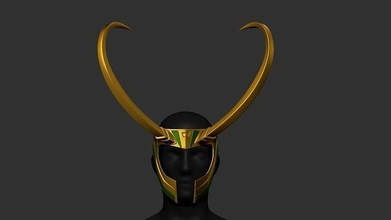 Loki casque lokhelmet lokihorns lokigames 3dmodel zbrush marque fantôme diable Thor Météo démon enfer Satan pot Jeux jouets 3d print model - Mito3D