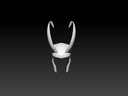 Loki casque merveille isolé acier monochrome art couteau tranchant sombre nature disjoint élégant blanc Safran Indes Coupe lame arme Jeux jouets 3d print model - Mito3D