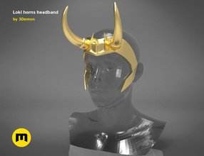 loki horns headband printable accessories cosplay costume fantasy film gold helmet marvel mask movie princess stl thor toy universe war games toys 3d print model - Mito3D