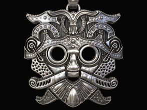loki masque viking guerrier nedovo slave symbole norrois satan diable démon lucifer barbare bijoux pendentifs 3d print model - Mito3D