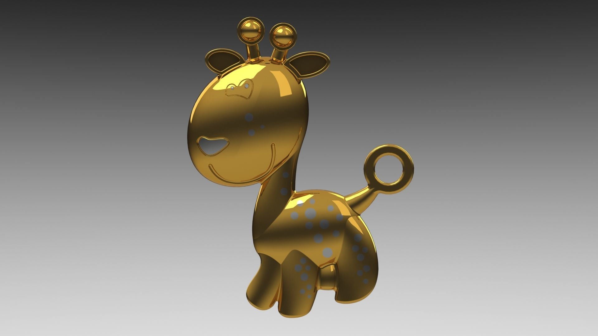lola giraffa portachiavi 3d stampa concettuale oro argento gioielleria 3D print model - Mito3D