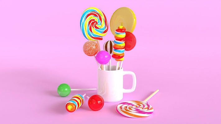 sucette 001 lolipop bonbons gencive doux confiserie sucre dessert coloré bâton aliments casse croûte maison cuisine manger 3d print model - Mito3D