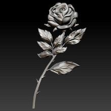 einsam rose natur blume flora kunst pflanze zerbrechlichkeit deko blatt illustration 3d print model - Mito3D