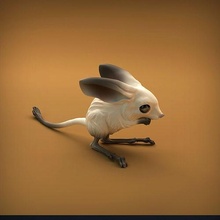 long-eared jerboa 3d printing animal mouse desert companion cute figure sculpture miniature dnd wildlife creature toy presupported supported rodent nature statue art sculptures 3d print model - Mito3D