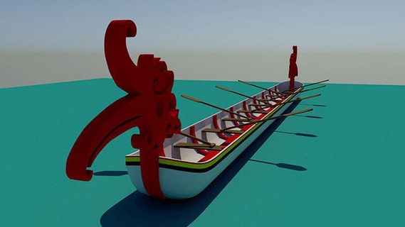 longue bateau l'eau mer art plage rive plate forme Lac Extérieur étang océan scans répliques 3d print model - Mito3D