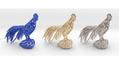 longcrower wooden rooster animal bird beast chicken cock poltry 3d geometric models print printed designtech mamunur unique xeebone toys games 3d print model - Mito3D