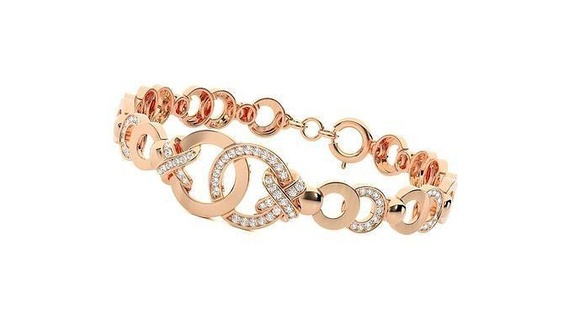 loop knot high jewelry diamond bracelet 3dm stl chain heavy unisex printable jewel wedding jewellery luxury bracelets cuban italian 3d print model - Mito3D