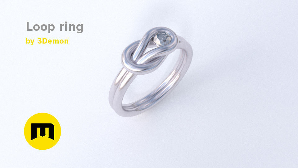 anello gioielli loop oro d'oro indossabile anelli regalo la fidanzata moglie aniversario argento stampabile 3D print model - Mito3D