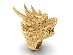 lord dragon ring 3074 jewelry fashion accessories gold diamond man men woman women unisex design fengshui rings 3d print model - Mito3D