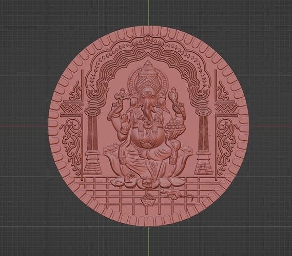 lord ganesh ji silver coin cad design ganeshji ganeshg gold cam die cnc god indian india hindu coins art badges 3D print model - Mito3D