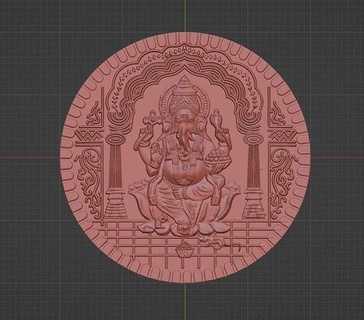 Seigneur Ganesh ji argent monnaie goujat conception ganeshji ganesha or came mourir cnc Dieu Indien Inde hindou pièces art badges 3d print model - Mito3D
