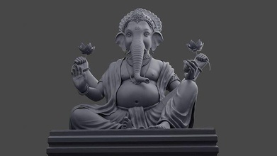 Kral Ganesha heykel Hindu Tanrı Sanat heykeller 3d print model - Mito3D