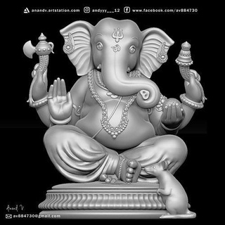 Seigneur Ganesha 3d impression modèle 3dprinting statue zbrush intérieur Dieu sculpture ancien art sculptures 3d print model - Mito3D