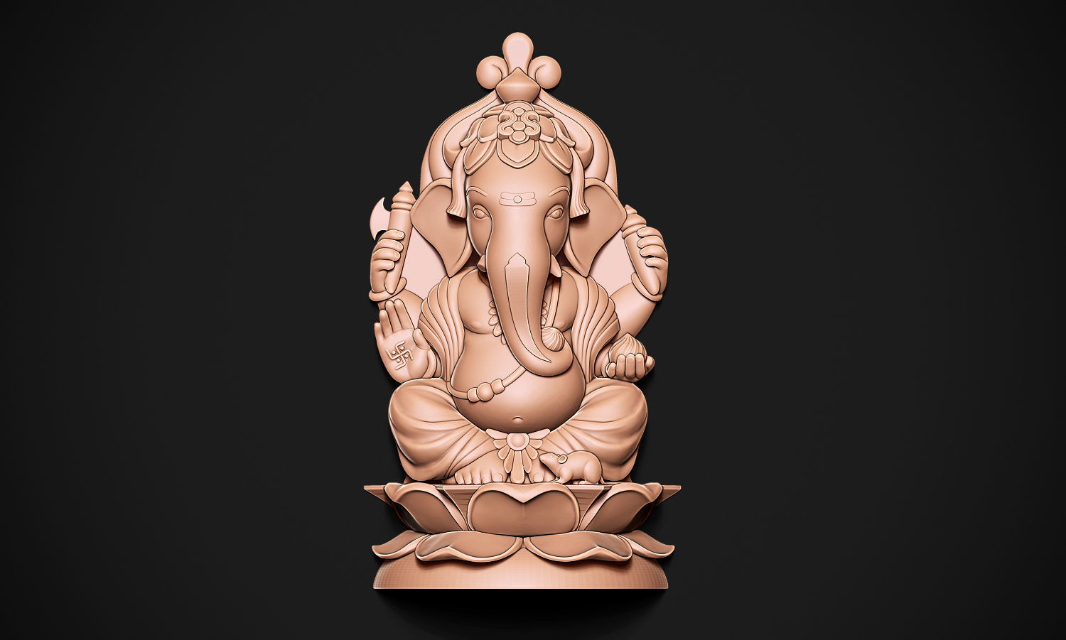 señor ganesha bas alivio estatua hindú dios religioso murti ídolo hueco indio laxmi arte esculturas 3D print model - Mito3D