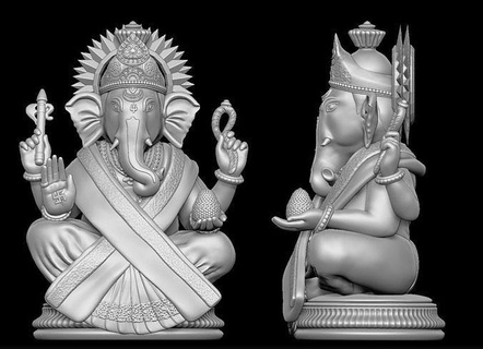 senhor ganesha modal estátua escultura deus 3dprinting 3ddesign arte zbrush maya esculturas 3d print model - Mito3D