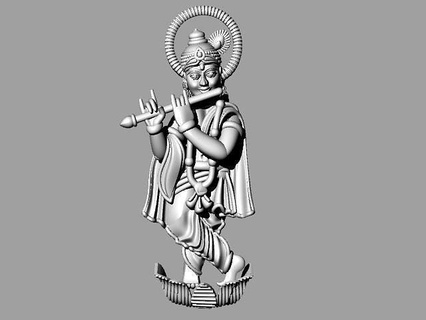 lord krishna 3d supreme god model ring art sculptures jewelry 3d print model - Mito3D