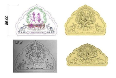 lord laxmi narayan 3d design relief jewellery die sculpture god hindu hinduism bas zbrush artcam art sculptures 3d print model - Mito3D