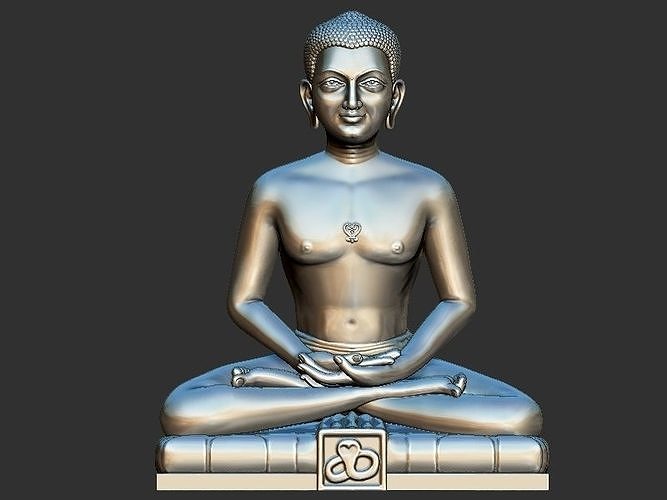 lord mahaveer design art sculpture statue buddha award interior idol god medal contemporary hinduism ganesha modern moorish decoration krishna jesu reward deco sculptures 3D print model - Mito3D